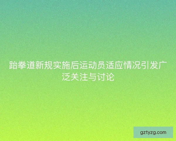 跆拳道新规实施后运动员适应情况引发广泛关注与讨论