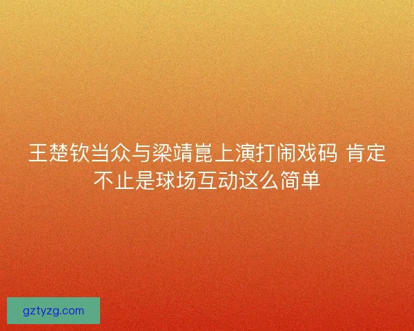 王楚钦当众与梁靖崑上演打闹戏码 肯定不止是球场互动这么简单